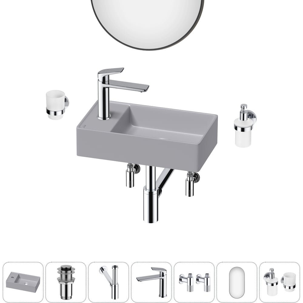 Изображение товара Мини-раковина для ванной комнаты и туалета Wellsee WC Area 20218150R компактная