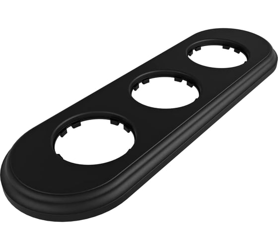 Изображение товара Рамка МЕЗОНИНЪ 3-местная пластиковая, встраиваемая, овал, цвет - антрацит GE35703-58