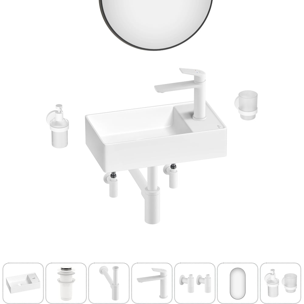 Изображение товара Мини-раковина для ванной комнаты и туалета Wellsee WC Area 7 в 1