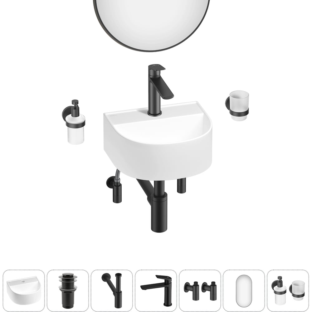 Изображение товара Мини-раковина для ванной комнаты или туалета Wellsee WC Area 7 в 1 белая