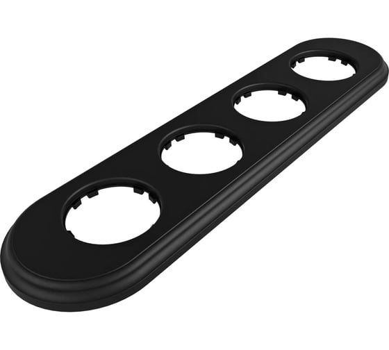 Изображение товара Рамка МЕЗОНИНЪ 4-местная пластиковая, встраиваемая, овал, цвет - антрацит GE35704-58