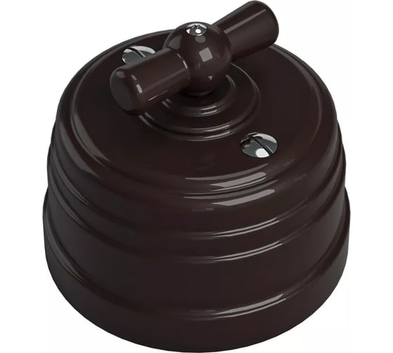 Изображение товара Выключатель пластиковый перекрестный МЕЗОНИНЪ наружней установки, цвет - коричневый GE30406-04