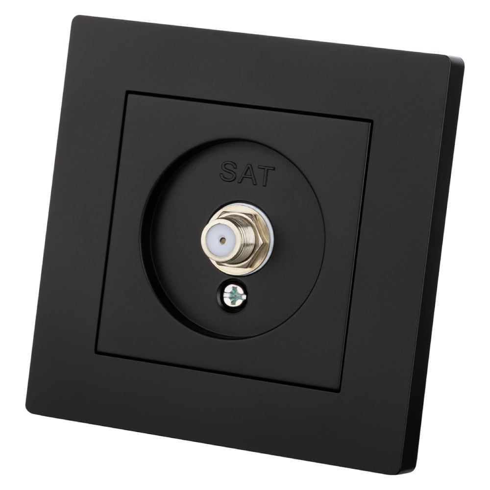 Изображение товара Спутниковая розетка TDM ELECTRIC SAT (F-разъем) 0-2400МГц черная