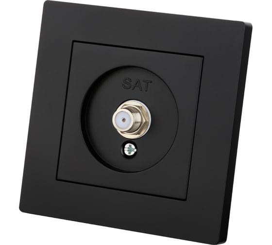 Изображение товара Розетка TDM ELECTRIC SAT (F-разъем) 0-2400МГц черная Сенеж TDM SQ1816-0329
