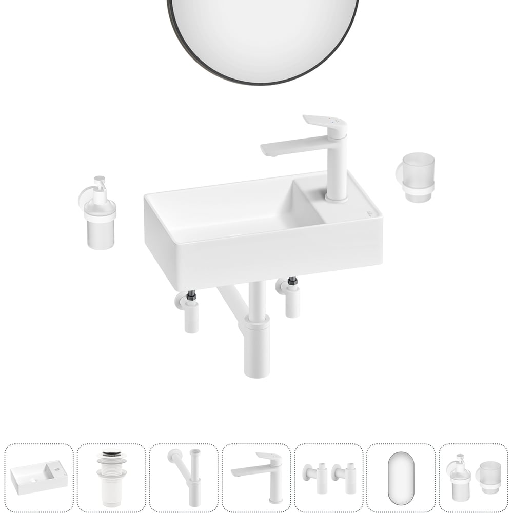 Изображение товара Мини-раковина для ванной комнаты или туалета Wellsee WC Area 7 в 1 современный дизайн