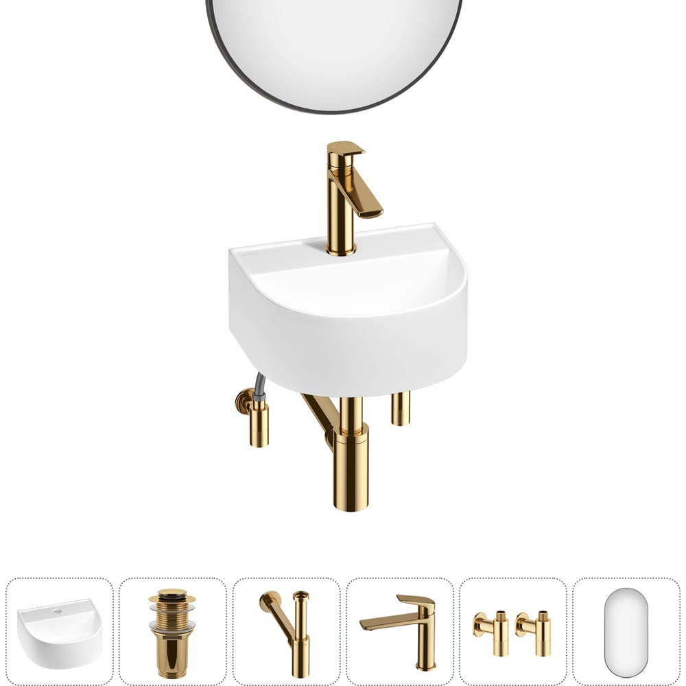 Изображение товара Мини-раковина для ванной комнаты WC Area 6 в 1 глянцевый белый санфарфор