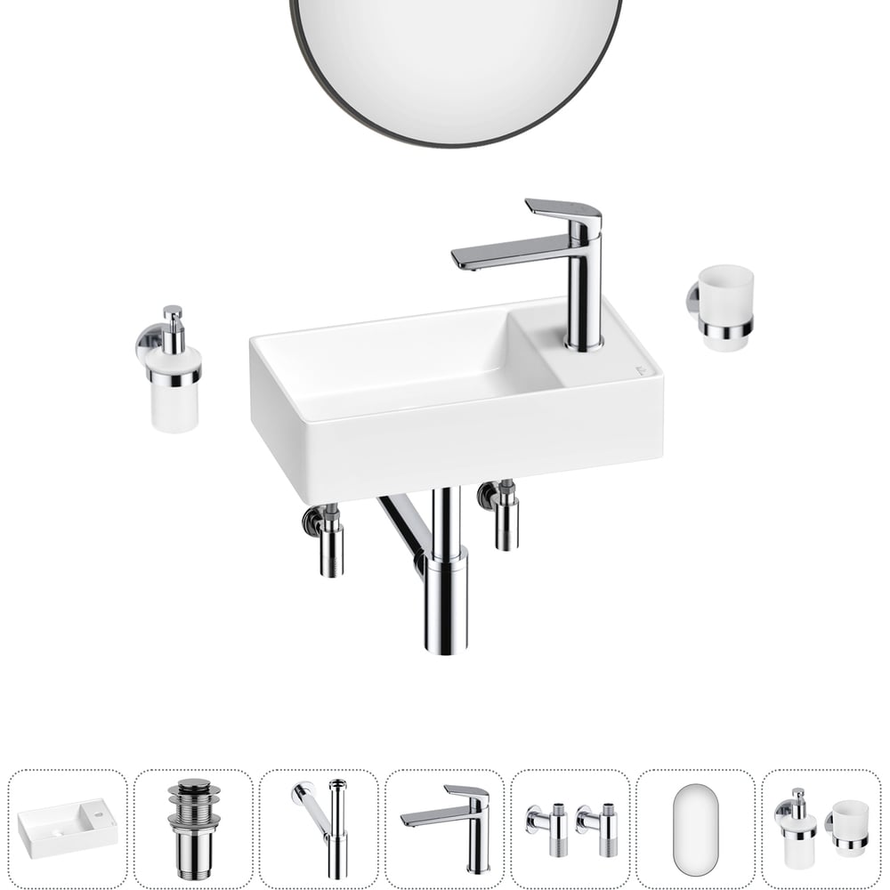 Изображение товара Мини-раковина Wellsee WC Area 7 в 1 для ванной и туалета