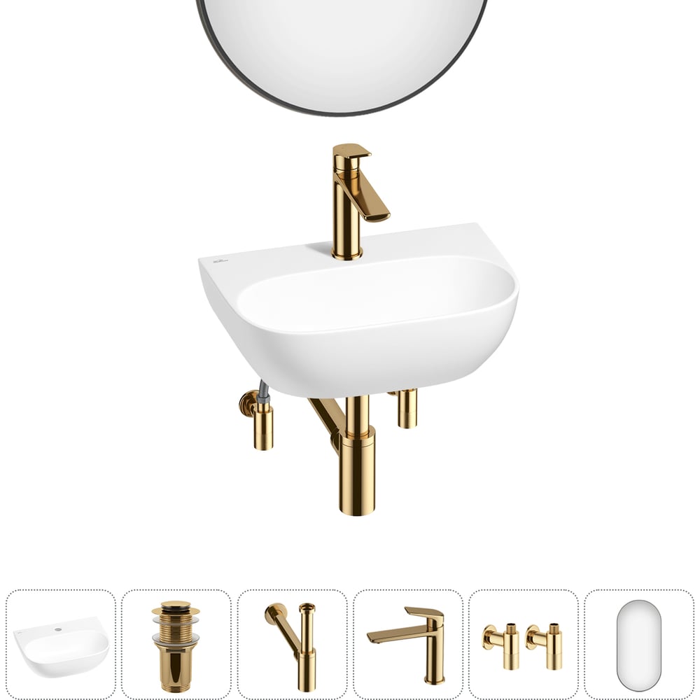 Изображение товара Мини-раковина для ванной комнаты и туалета Wellsee WC Area 6 в 1 глянцевый белый санфарфор