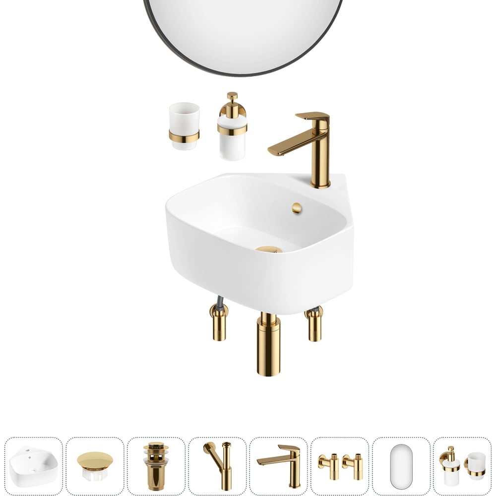 Изображение товара Мини-раковина для ванной комнаты и туалета Wellsee WC Area 8 в 1 белая