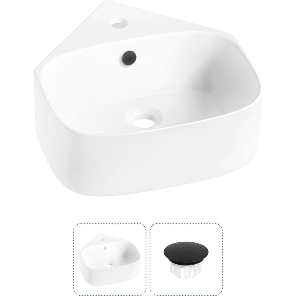 Изображение товара Мини-раковина для ванной комнаты угловая 39 см Wellsee WC Area матовая белая
