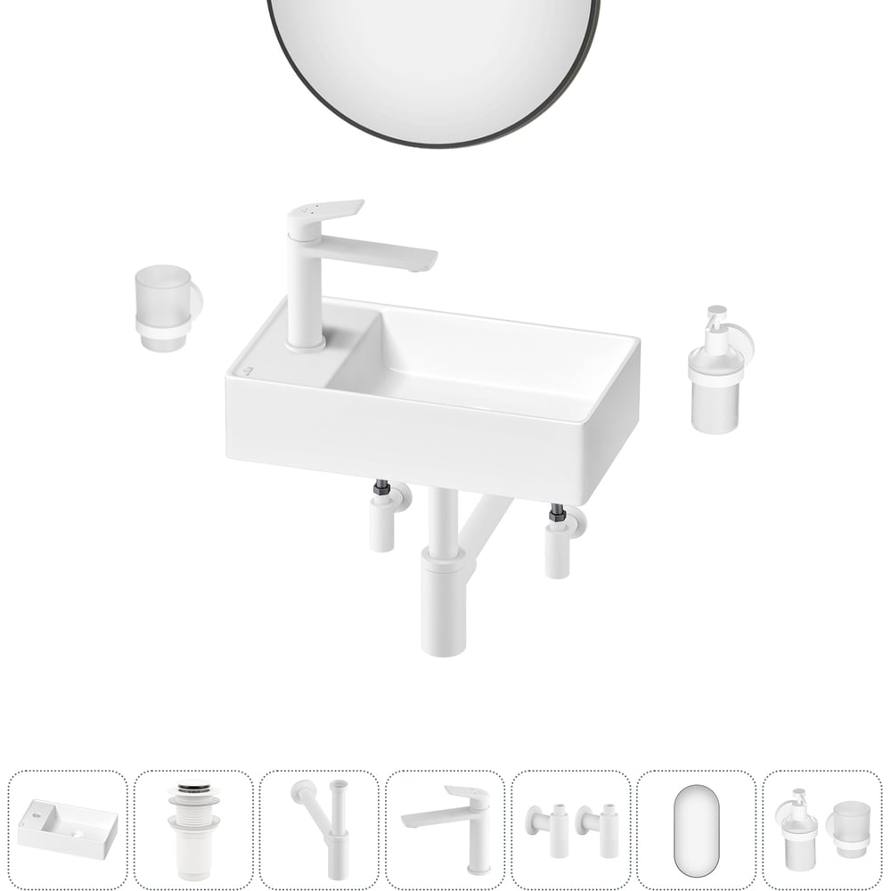 Изображение товара Мини-раковина для ванной комнаты WC Area 7 в 1 надежное решение белая