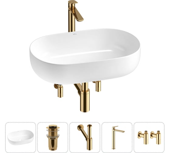 Изображение товара Накладная раковина для ванной комнаты Wellsee Chic Riviera в наборе 5 в 1 20214685R