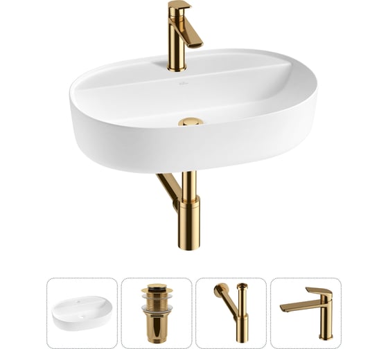 Изображение товара Накладная раковина для ванной комнаты Wellsee Chic Riviera в наборе 4 в 1 20214857R