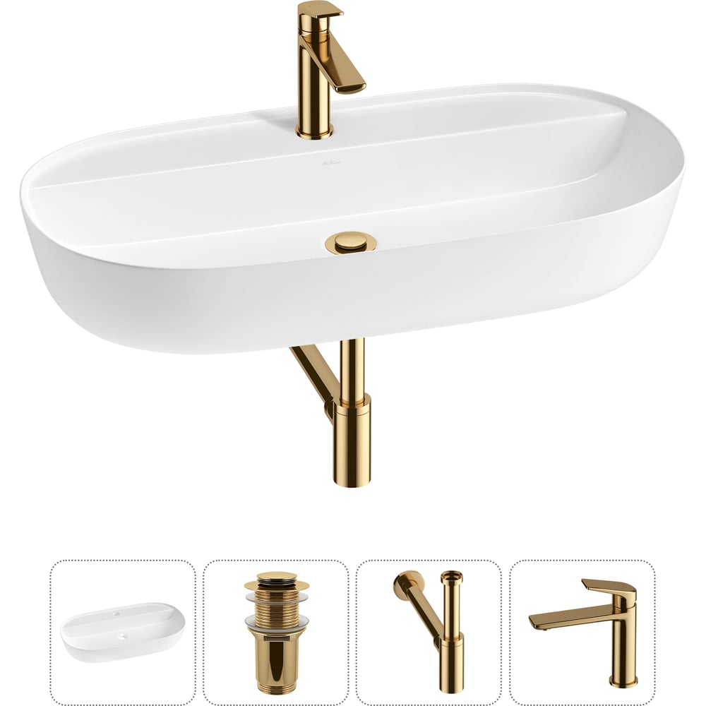 Изображение товара Накладная раковина для ванной комнаты Wellsee Chic Riviera 4 в 1