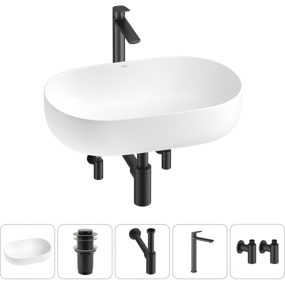 Изображение товара Накладная раковина Wellsee Chic Riviera 5 в 1 для ванной комнаты