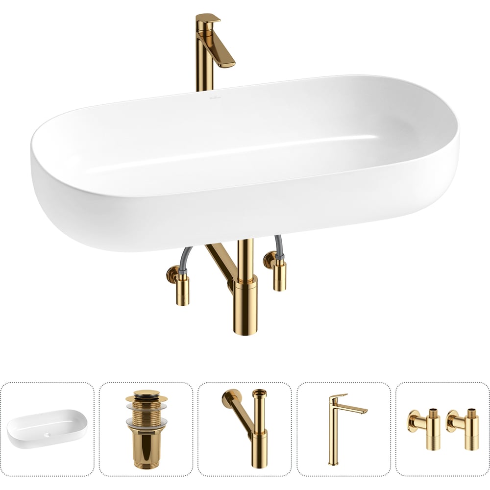 Изображение товара Накладная раковина для ванной комнаты Wellsee Chic Riviera 800x400 мм