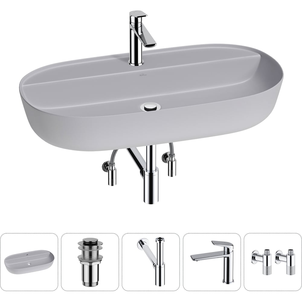 Изображение товара Накладная раковина для ванной комнаты Wellsee Chic Riviera 5 в 1