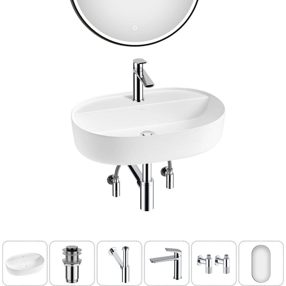 Изображение товара Накладная раковина для ванной комнаты Wellsee Chic Riviera 6 в 1