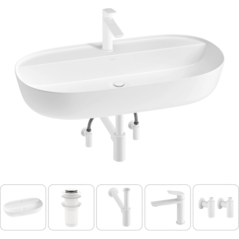 Изображение товара Накладная раковина для ванной комнаты Wellsee Chic Riviera 5 в 1