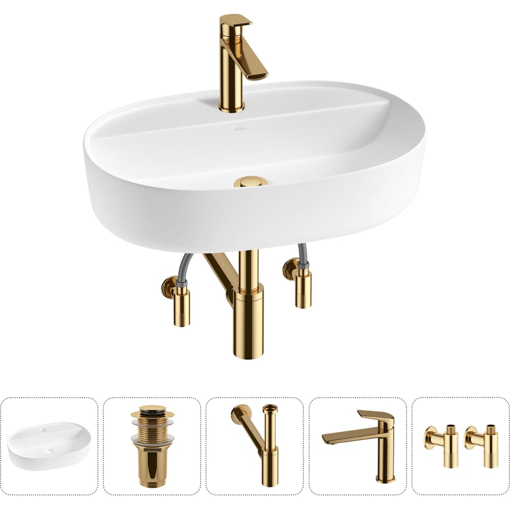 Изображение товара Накладная раковина для ванной комнаты Wellsee Chic Riviera 5 в 1