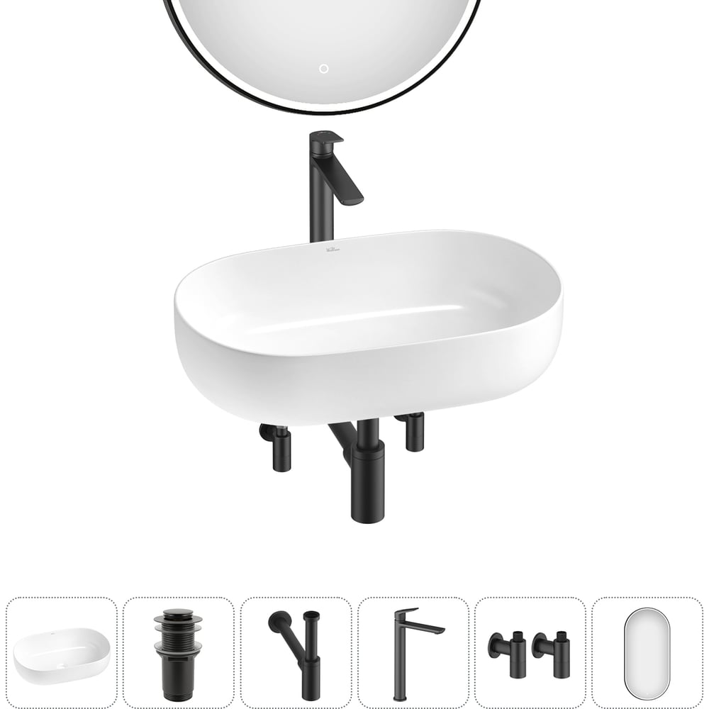 Изображение товара Накладная раковина для ванной комнаты Wellsee Chic Riviera 6 в 1