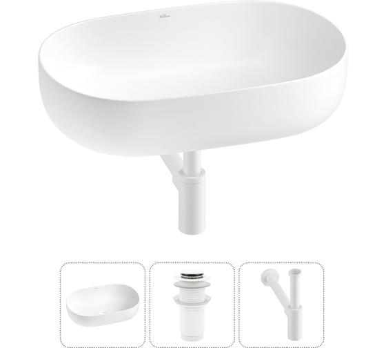 Изображение товара Накладная раковина для ванной комнаты Wellsee Chic Riviera в наборе 3 в 1 20214726R