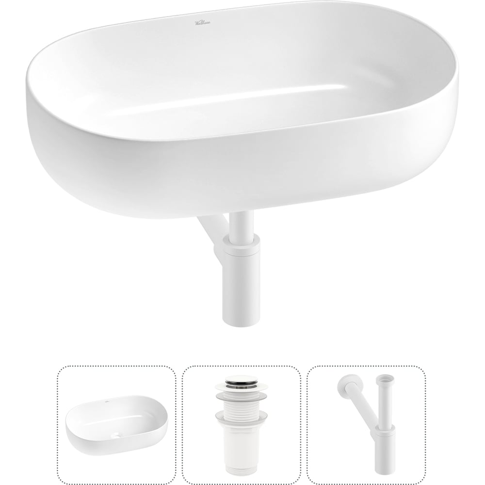 Изображение товара Накладная раковина для ванной Wellsee Chic Riviera 1 чаша глянцевая белая