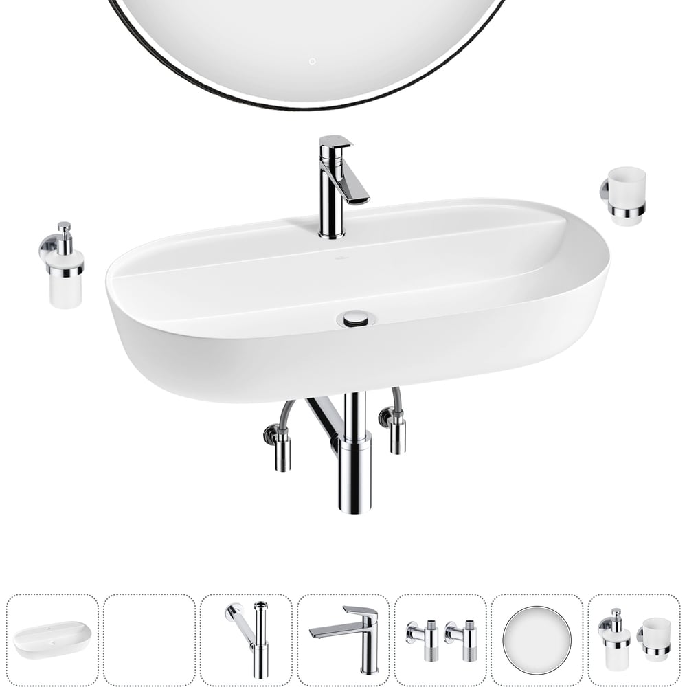 Изображение товара Накладная раковина Wellsee Chic Riviera 7 в 1