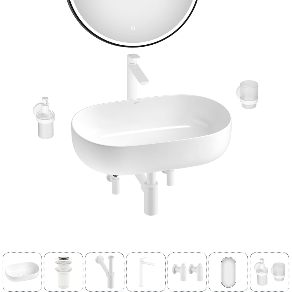 Изображение товара Накладная раковина для ванной комнаты Wellsee Chic Riviera 7 в 1