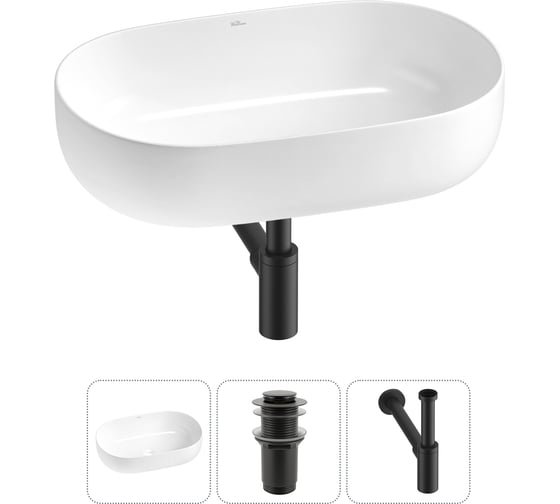 Изображение товара Накладная раковина для ванной комнаты Wellsee Chic Riviera в наборе 3 в 1 20214692R