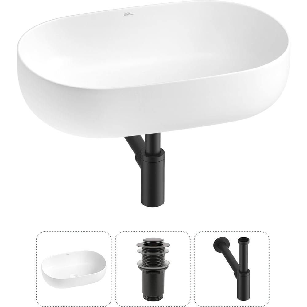 Изображение товара Накладная раковина для ванной комнаты Wellsee Chic Riviera 1 чашка матовая белая