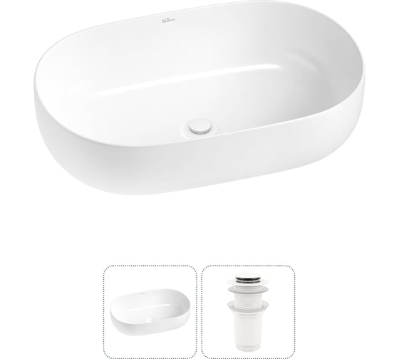 Изображение товара Накладная раковина для ванной комнаты Wellsee Chic Riviera в наборе 2 в 1 20214674R