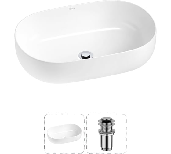 Изображение товара Накладная раковина для ванной комнаты Wellsee Chic Riviera в наборе 2 в 1 20214671R