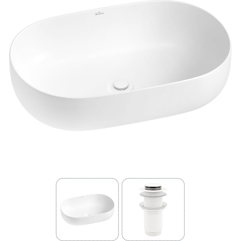 Изображение товара Накладная раковина Wellsee Chic Riviera 2 в 1 белая