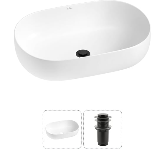 Изображение товара Накладная раковина для ванной комнаты Wellsee Chic Riviera в наборе 2 в 1 20214720R