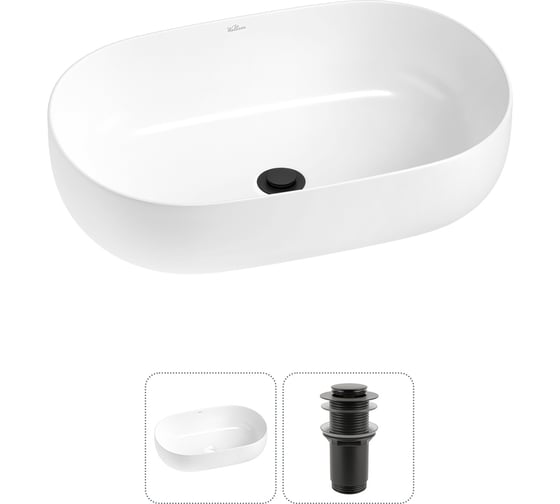 Изображение товара Накладная раковина для ванной комнаты Wellsee Chic Riviera в наборе 2 в 1 20214672R