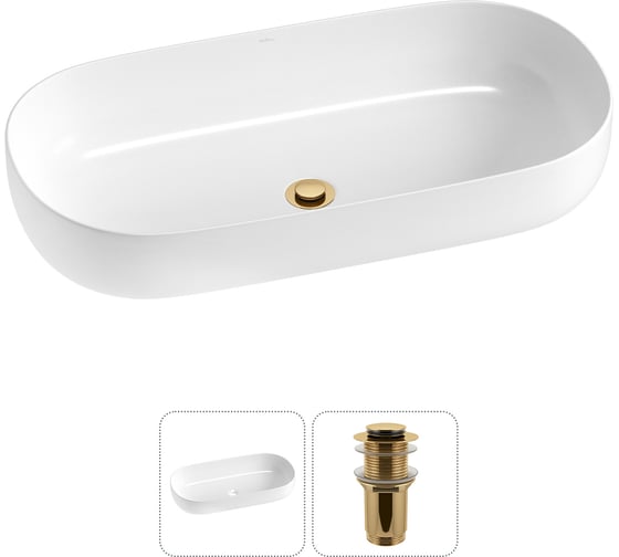 Изображение товара Накладная раковина для ванной комнаты Wellsee Chic Riviera в наборе 2 в 1 20214769R