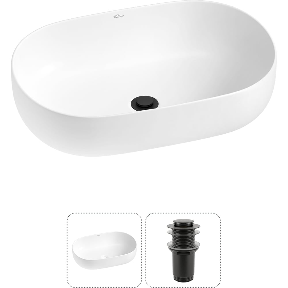 Изображение товара Накладная раковина для ванной комнаты Wellsee Chic Riviera белая матовая