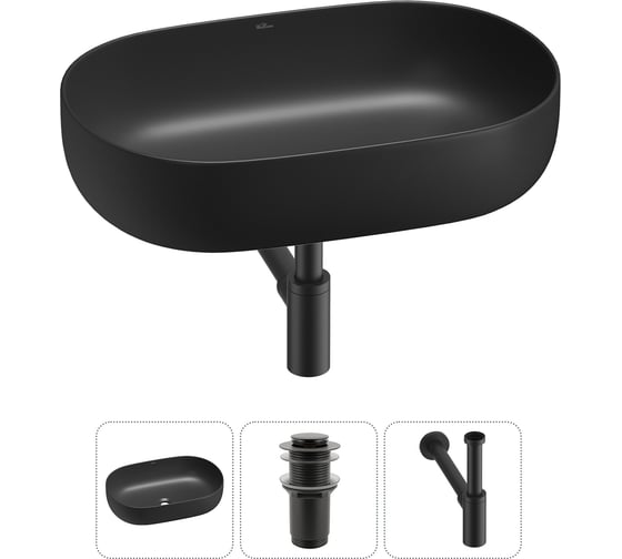 Изображение товара Накладная раковина для ванной комнаты Wellsee Chic Riviera в наборе 3 в 1 20214739R