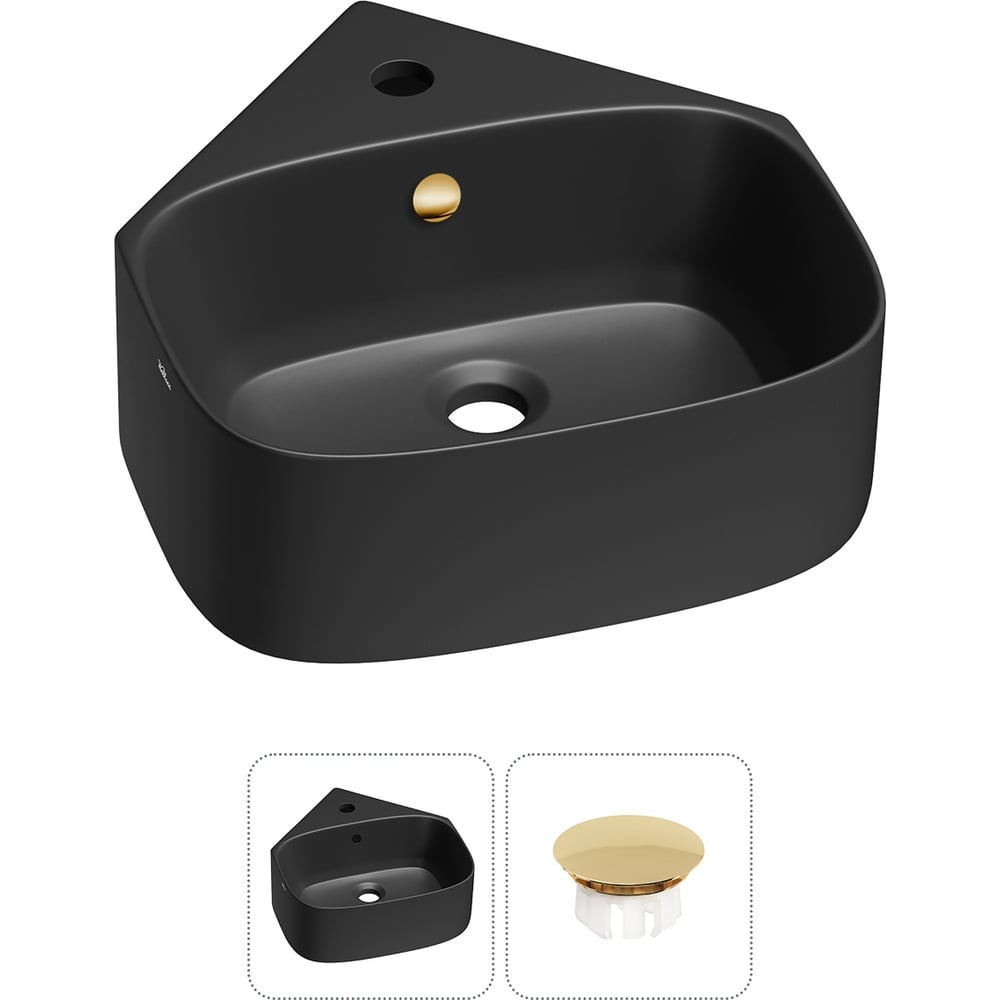 Изображение товара Мини-раковина для ванной комнаты и туалета WC Area черный матовый санфарфор