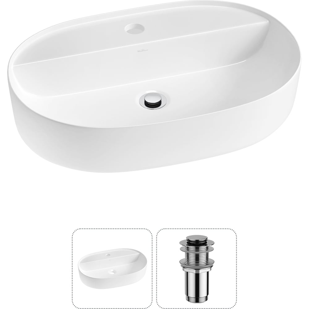 Изображение товара Накладная раковина для ванной комнаты Wellsee Chic Riviera 1 чашка белая