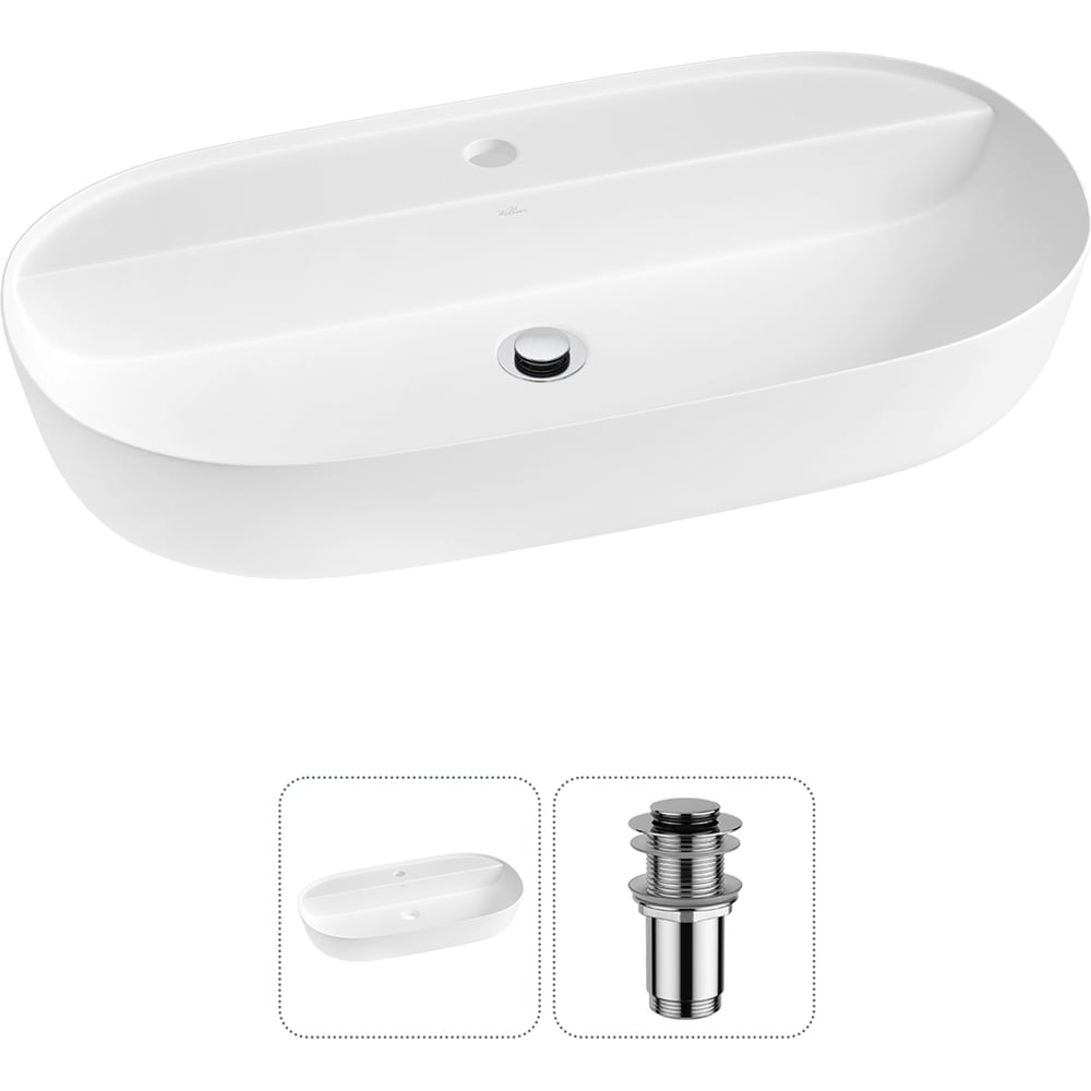 Изображение товара Накладная раковина для ванной комнаты Wellsee Chic Riviera 20214927R white matte