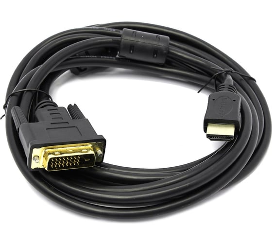Изображение товара Кабель HDMI M - DVI M 24+1 5bites Dual Link ферритовые кольца позолоченные контакты 3м APC-073-030