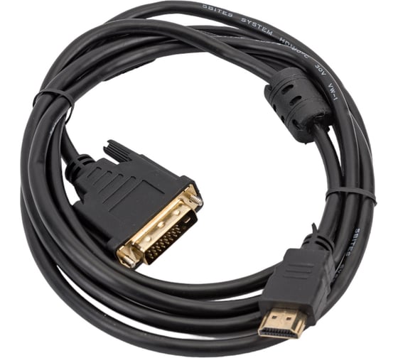 Изображение товара Кабель HDMI M - DVI M 24+1 5bites Dual Link ферритовые кольца, позолоченные контакты 2м APC-073-020