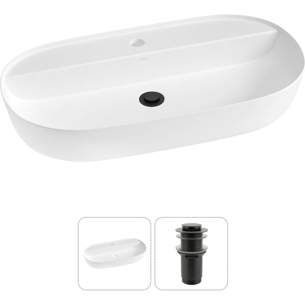 Изображение товара Накладная раковина для ванной комнаты Wellsee Chic Riviera в наборе 2 в 1 20214928R