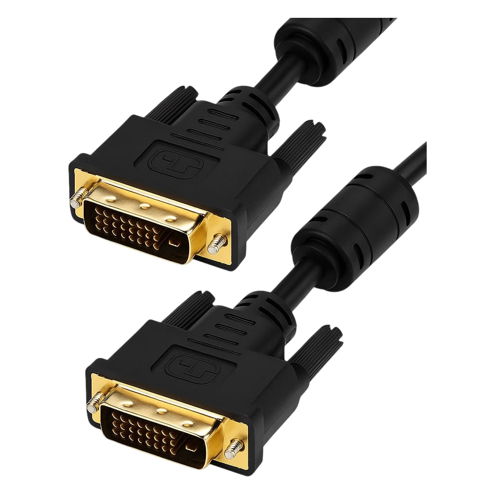Изображение товара Двухкабельный DVI кабель 2м M24+1 с ферритовыми кольцами и позолоченными контактами