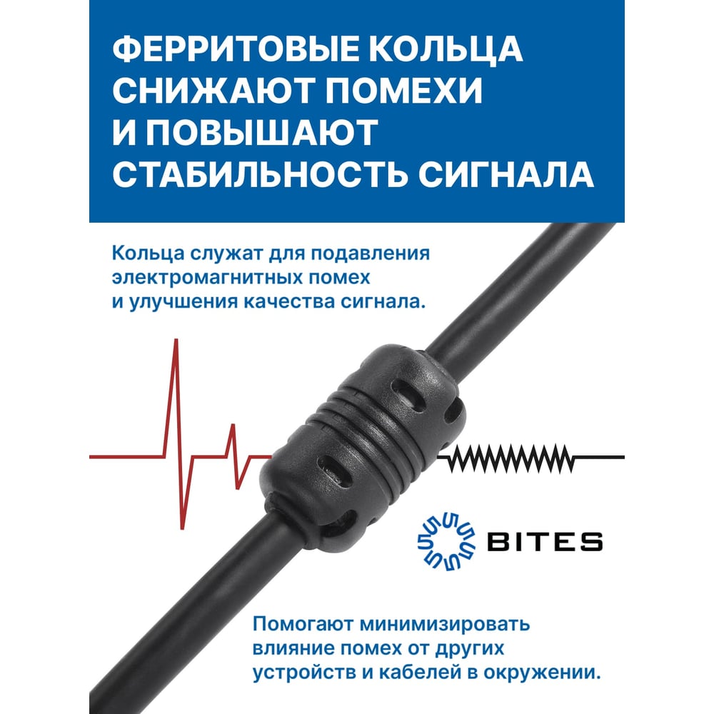 Изображение товара Кабель DVI M24+1 - DVI M24+1 5bites Dual Link ферритовые кольца позолоченные контакты 2м APC-096-020