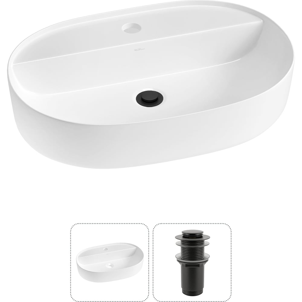 Изображение товара Накладная раковина для ванной комнаты Wellsee Chic Riviera 20214816R глянцевая белая