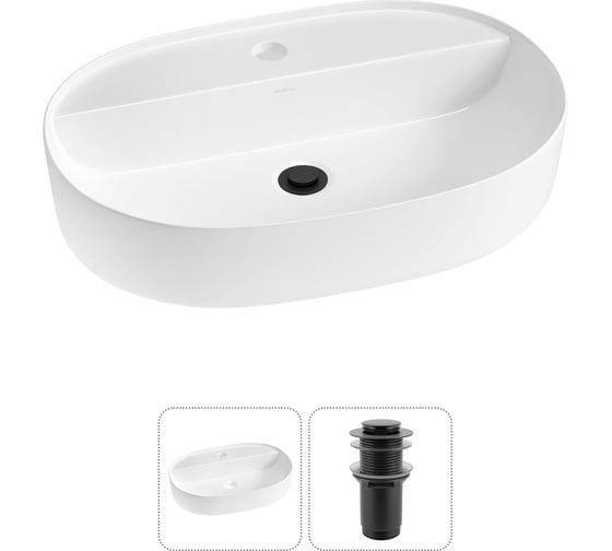 Изображение товара Накладная раковина для ванной комнаты Wellsee Chic Riviera в наборе 2 в 1 20214816R