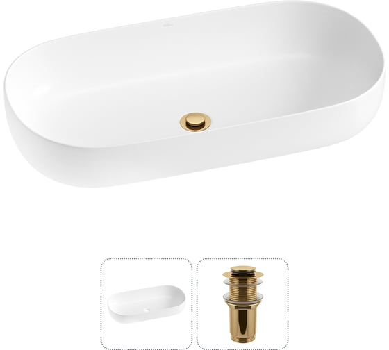 Изображение товара Накладная раковина для ванной комнаты Wellsee Chic Riviera в наборе 2 в 1 20214785R